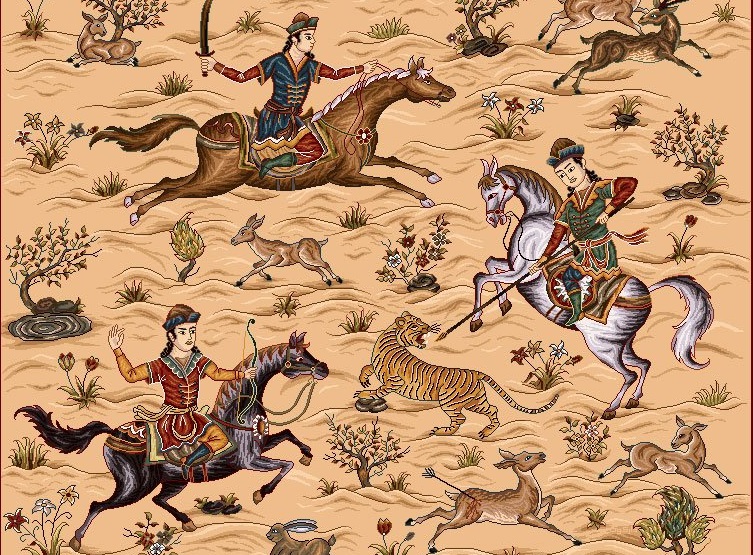 فرش طرح شکارگاه تبریز 